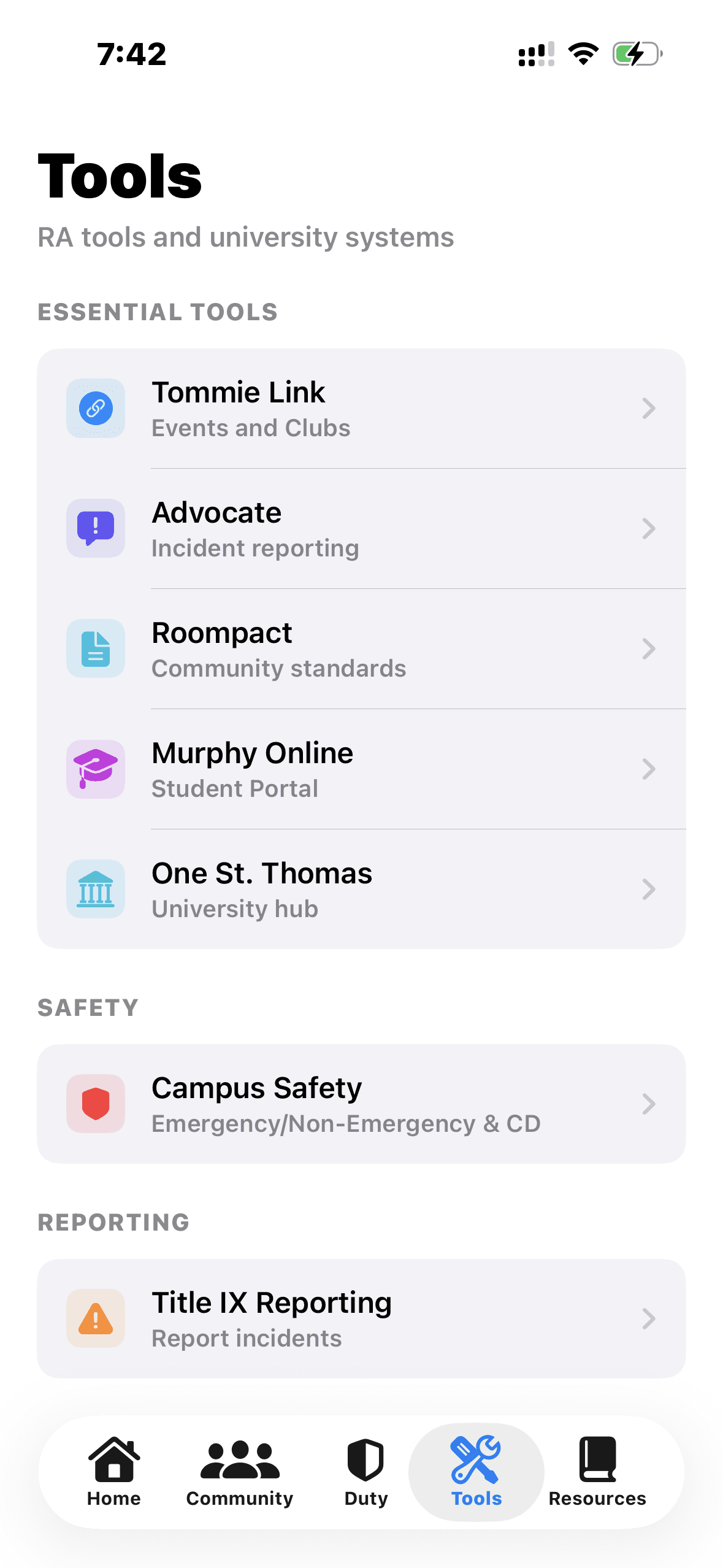 Residence Life Operations Interface